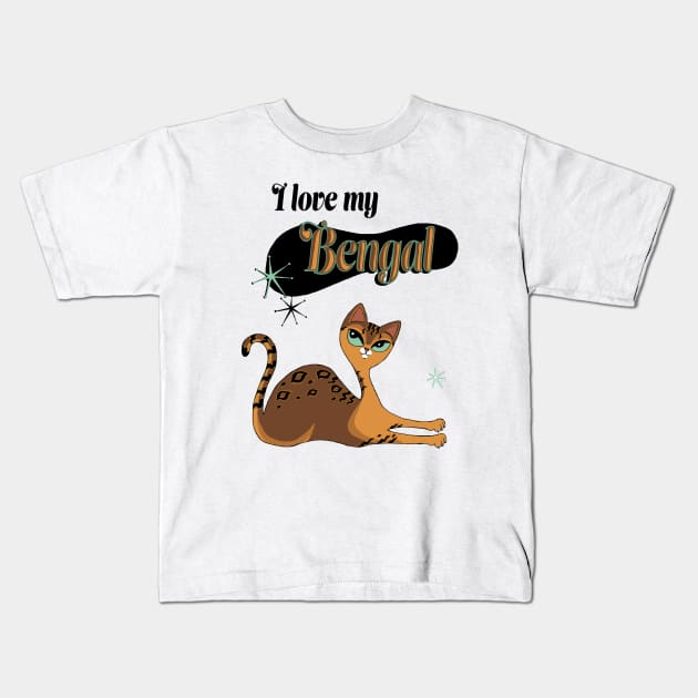 I Love My Bengal Cat White Kids T-Shirt by xenotransplant